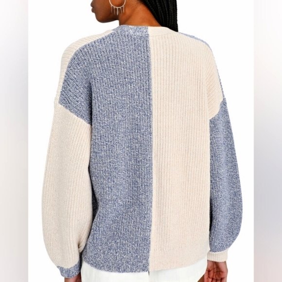 Intermix Two-Tone Rib Knit Cardigan - Picture 5 of 5